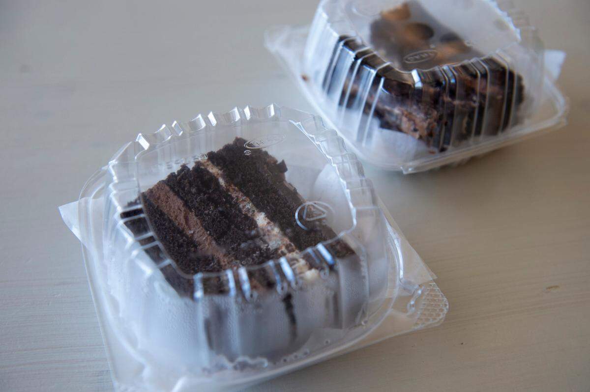 Cake slices are amont the pastries for sale at The Vault Coffee House in Ocean Springs.