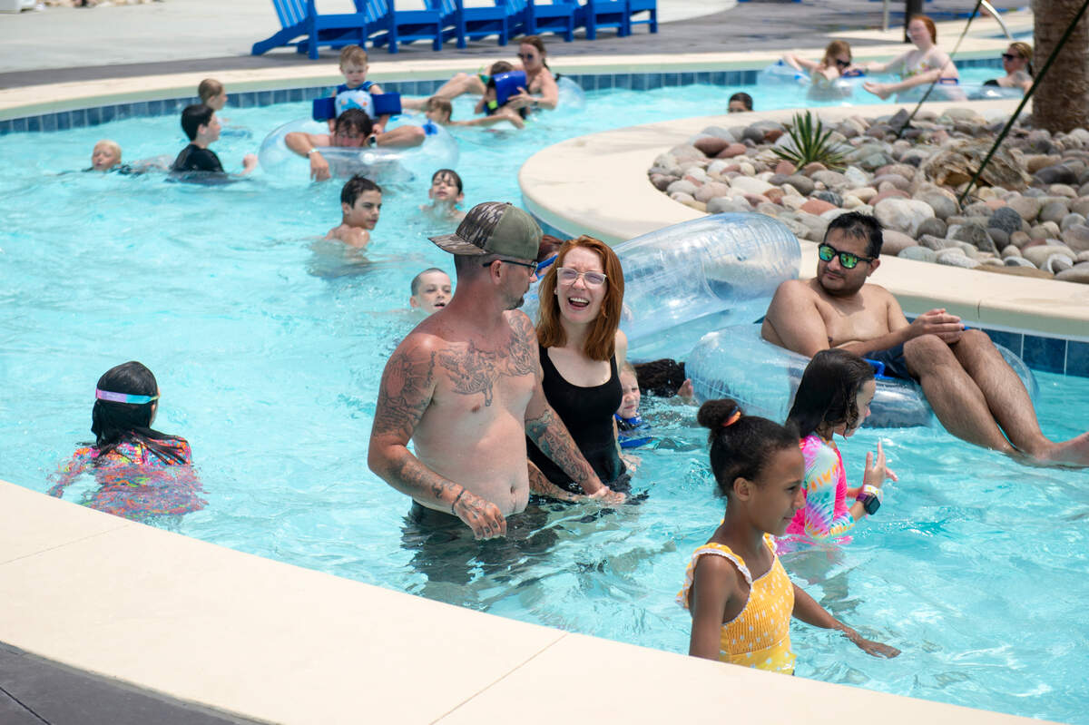 Guests walk around in the 450-foot-long Pole-Pole lazy river at Serengeti Springs at the Hattiesburg Zoo on Wednesday, June 5, 2024.