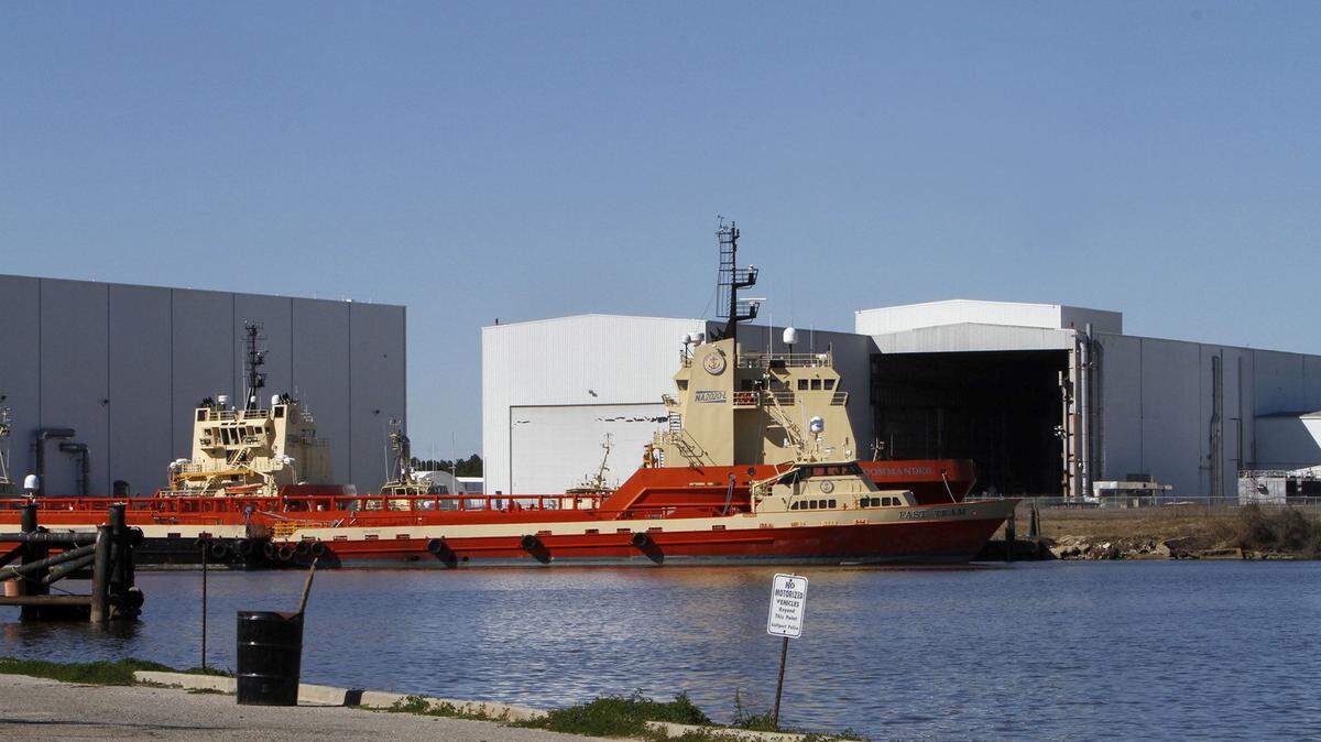 TIM ISBELL/SUN HERALDEdison Chouest Offshore vessels are docked on the industrial seaway in Gulfport, where a new ECO affiliate, Topship, is leasing acreage from the state Port of Gulfport. Another ECO company, Gulf Ship, has been located in the Harrison County Industrial Park off Seaway Road since 2006.