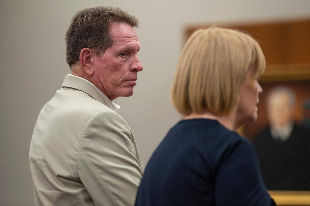 Cliff Kirkland stands before the court as his ex-wife Bonnie McNeal says a few words in his defense before Judge Larry Bourgeois hands down his sentence during the trial of Kirkland at Harrison County Circuit Court in Biloxi on Wednesday, May 18, 2022.