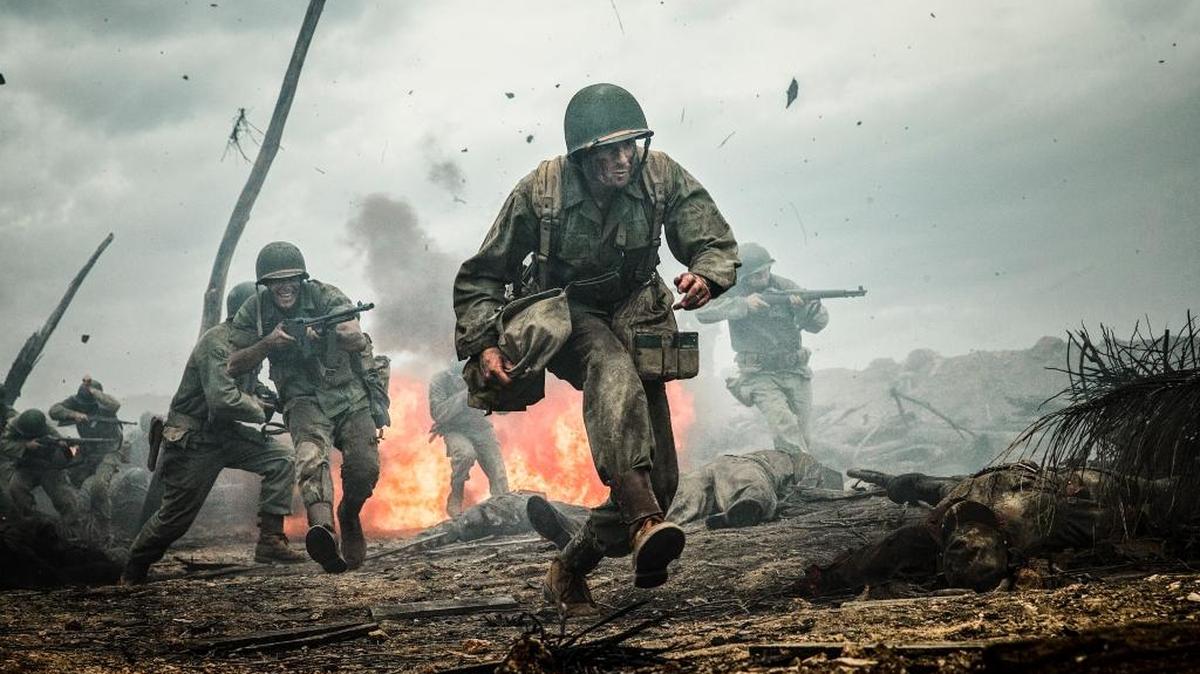 Andrew Garfield in a scene from “Hacksaw Ridge.”