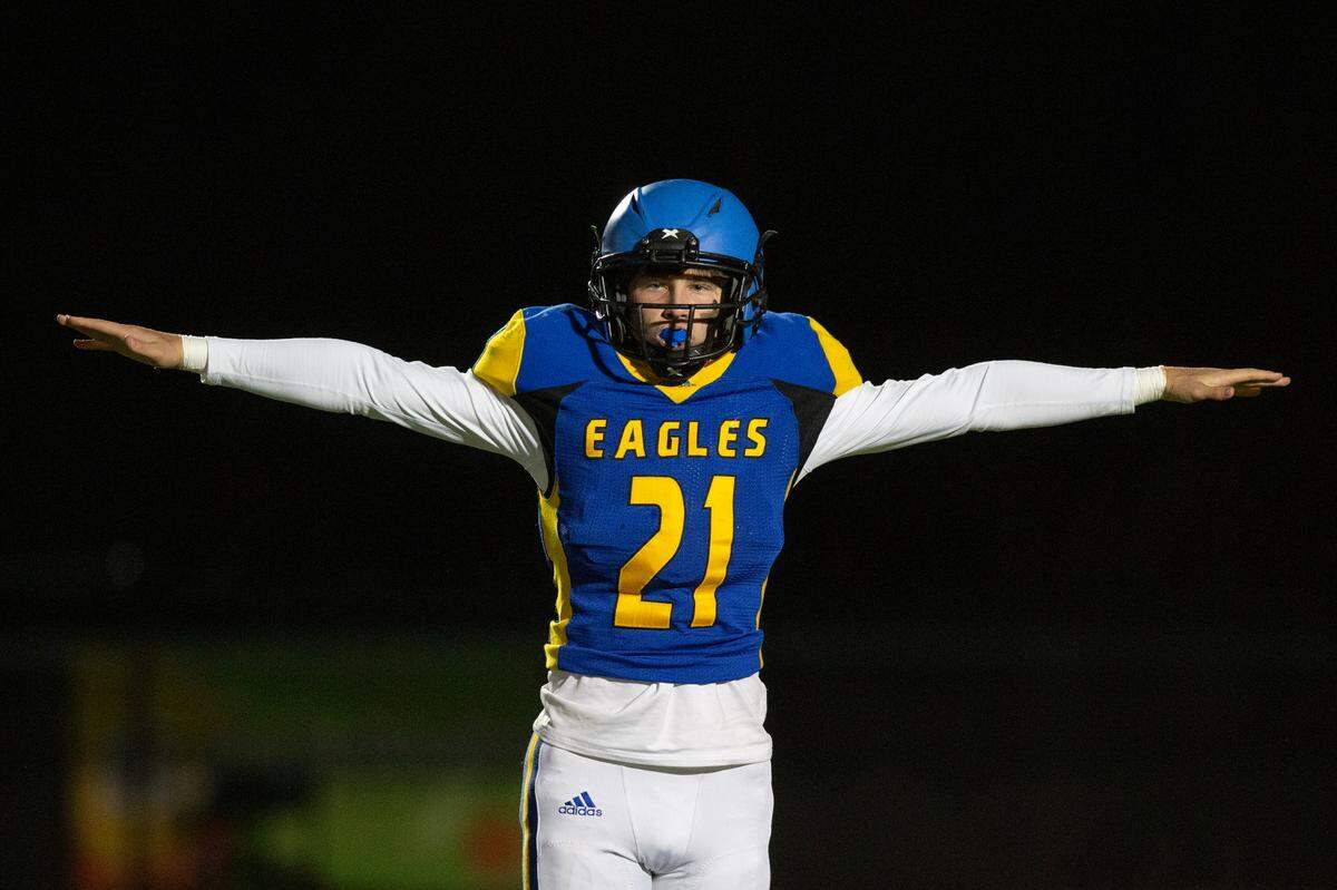 Resurrection’s Travis Crabtree reacts after a play during a game against French Camp Academy at Gautier High School in Gautier on Friday, Nov. 3, 2023.