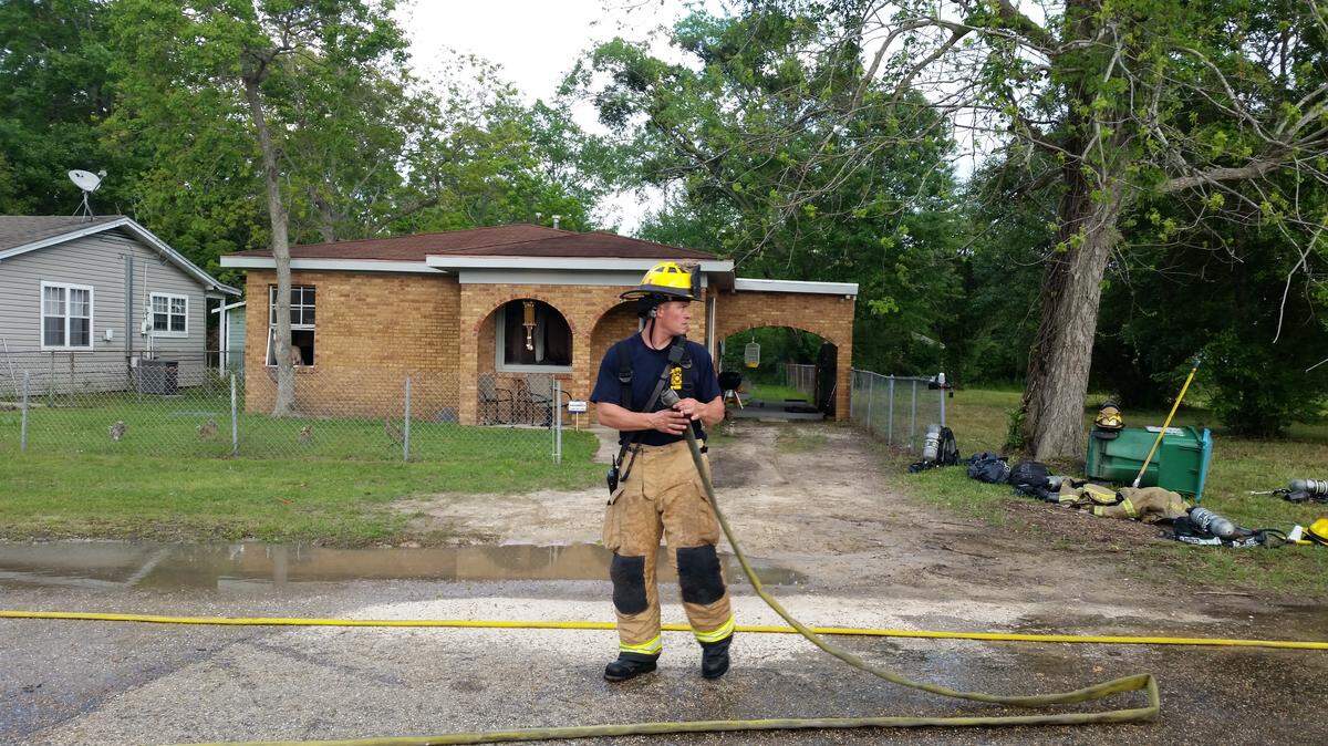 COURTESY GULFPORT FIRE DEPARTMENT 
 A cat died in this one-story brick house, which caught fire Thursday about 5 p.m. The home's resident was out of town at the time.
