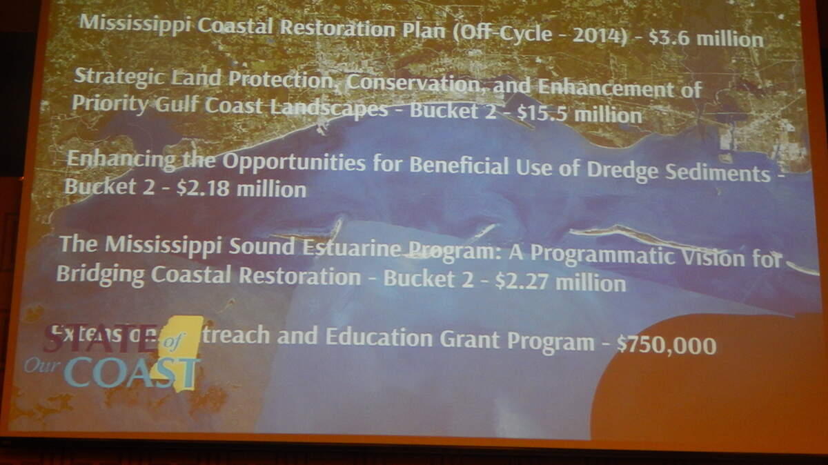 SUN HERALD JUSTIN VICORY The Department of Marine Resources and Department of Environmental Quality said they are working on at least seven projects to restore and conserve the coast.