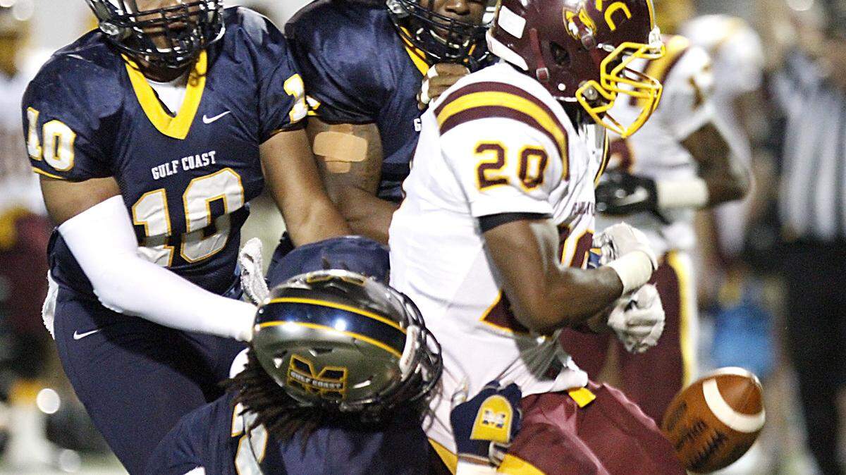 TIM ISBELL/SUN HERALD 
 Gulf Coast's defense has been on point for much of the season. The Bulldogs will have a tough test Thursday against Copiah-Lincoln.