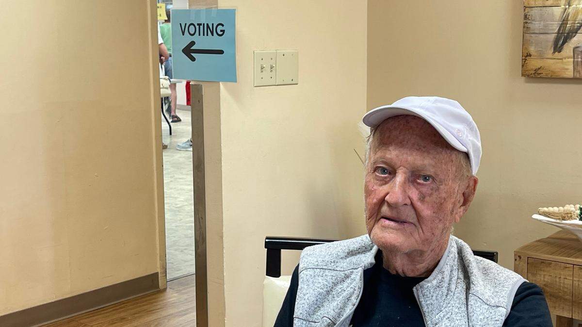 Glen Huff sits in the lobby of Villa Maria Retirement Apartments in Ocean Springs, where he watches voters come and go at what also serves as the Ward 2 precinct. Residents of Villa Maria are a coveted group of voters for mayoral candidates, along with those running for Ward 2 alderman and alderman at-large.