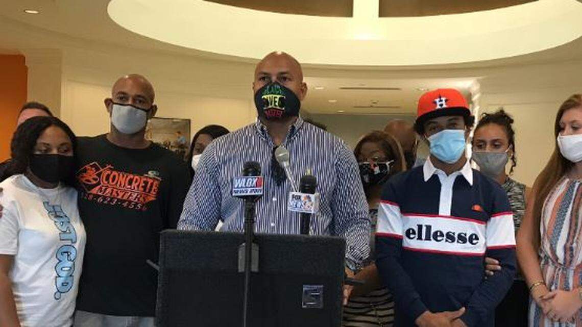 Nubian Holmes and family gathered Friday to remember their loved one, Jackson County Judge Sheila Osgood, just days after her killing.