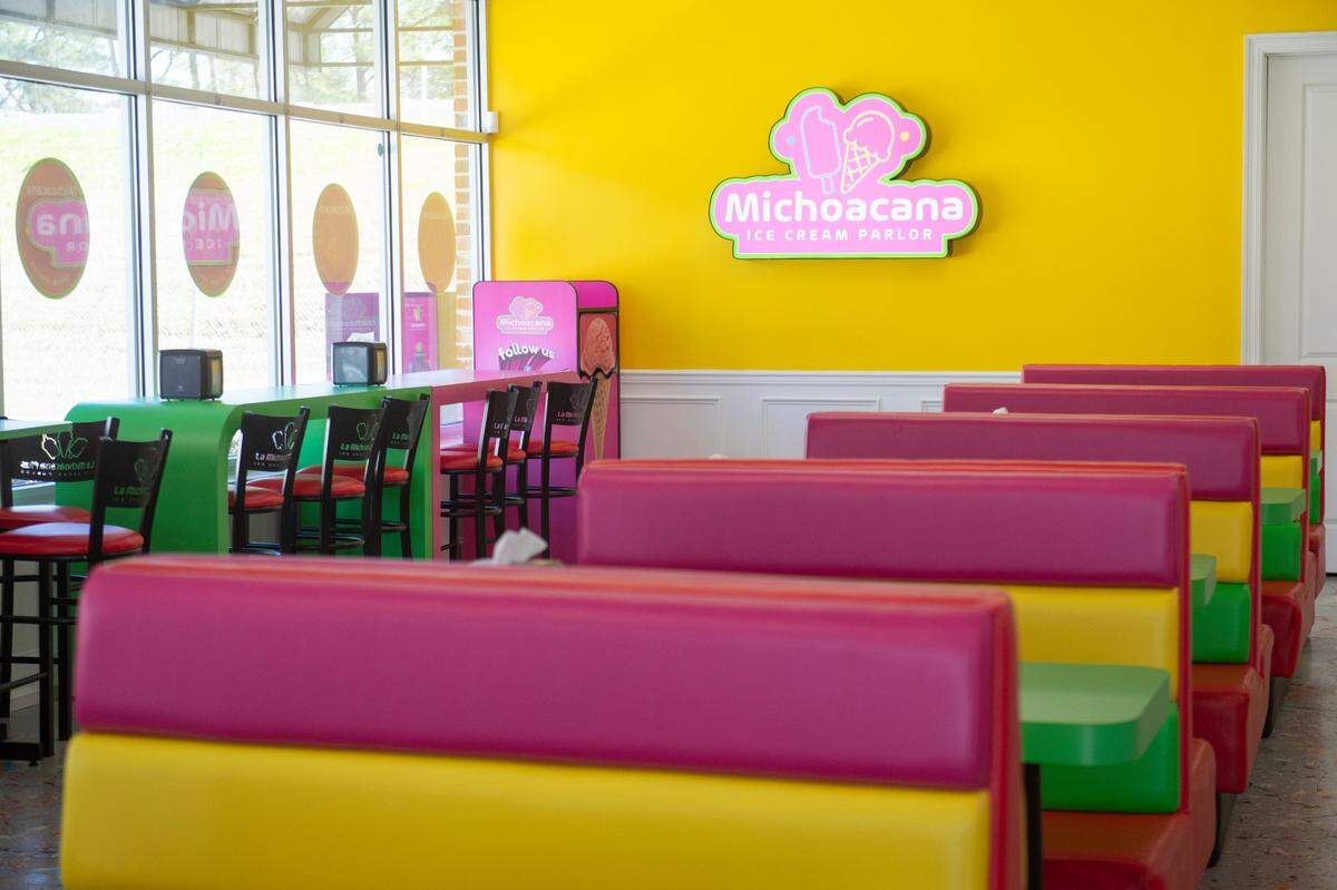 A blast of color welcomes customers at the new Michoacana Ice Cream Parlor in D’Iberville.