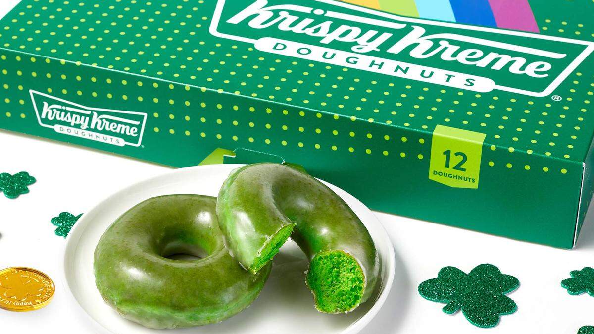 Krispy Kreme is celebrating St. Patrick’s Day by offering one free glazed Original Glazed Doughnut to anyone wearing green on March 16 and March 17.