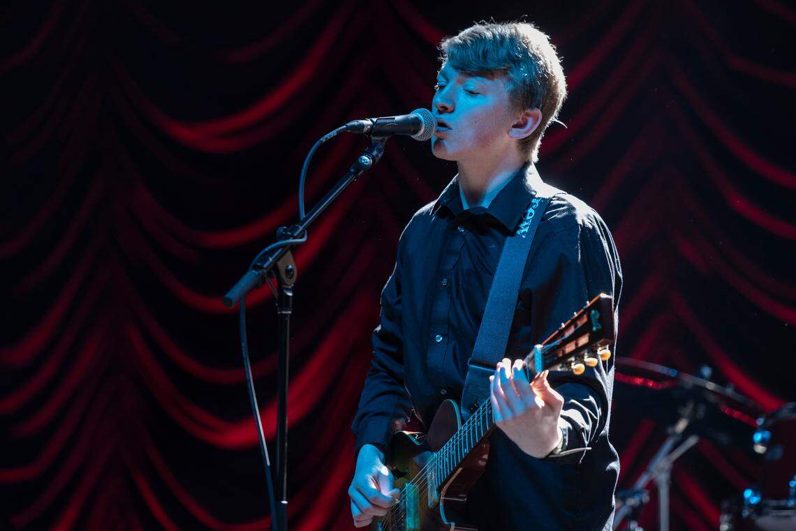 Andrew Sullivan, 16, of Vancleave performs during a lunch for Biloxi’s first responders at Ground Zero Blues Club in Biloxi on Thursday, Feb. 10, 2022. Sullivan and his band, 6 String Andrew, will perform as an opening act on Feb. 12, 2022 at 7 p.m. at the new venue.
