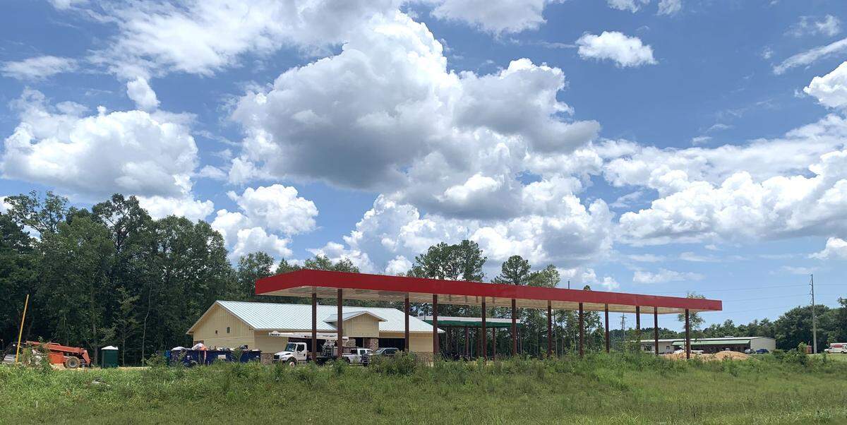&nbsp;A 1st Place Fuel gas station is under construction at the corner of Mississippi 57 and Poticaw Bayou Road in Vancleave, with a Krispy Krunchy Chicken selling chicken, sandwiches, wings and sides.
