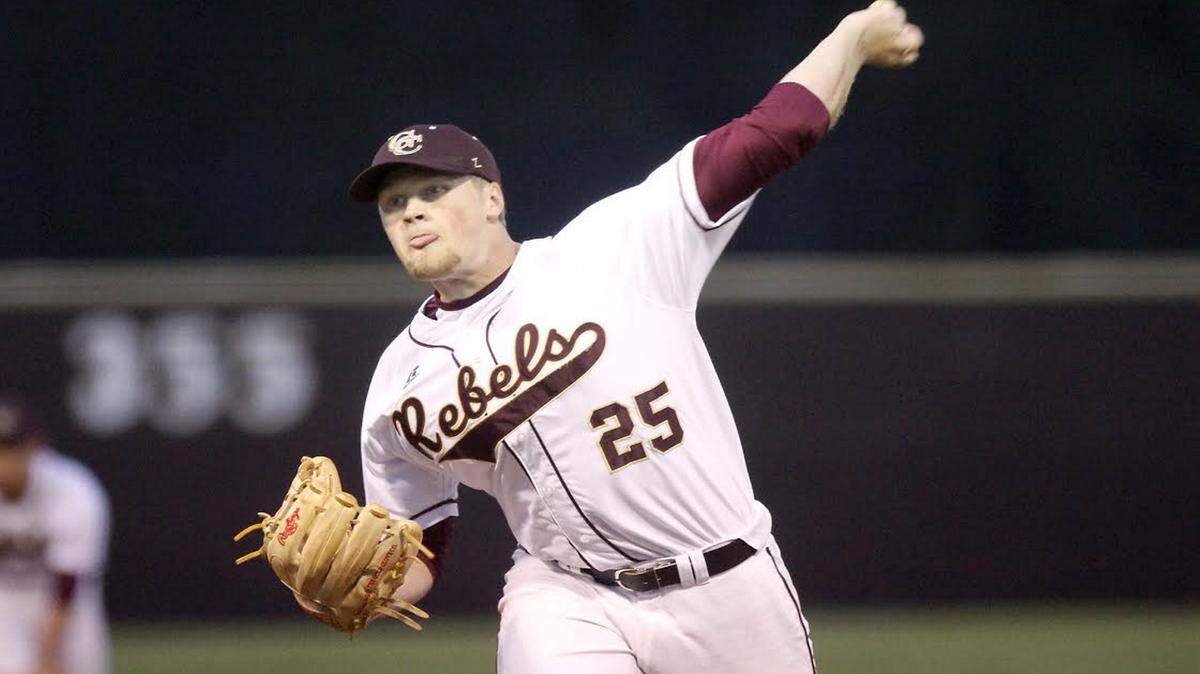 TIM ISBELL/SUN HERALD 
 George County pitcher Walker Robbins tossed a no hitter against D'Iberville, Friday, Apr. 15, 2016.
