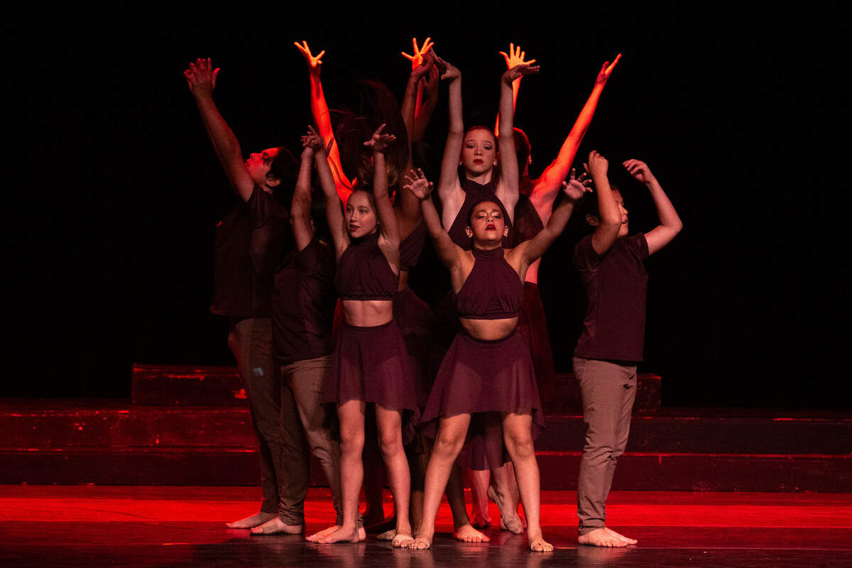 Performers from the Gulf Coast School of Performing Arts dance during a grand opening celebration at the Saenger Theatre in Biloxi on Saturday, June 6, 2026.