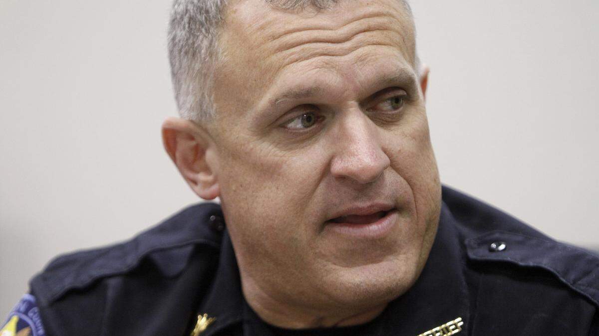 TIM ISBELL/SUN HERALDTroy Peterson wants Harrison County patrol officers to get a six percent raise which would put their salaries between wha Biloxi and Gulfport patrol officers make, Monday, Feb. 22, 2016.  