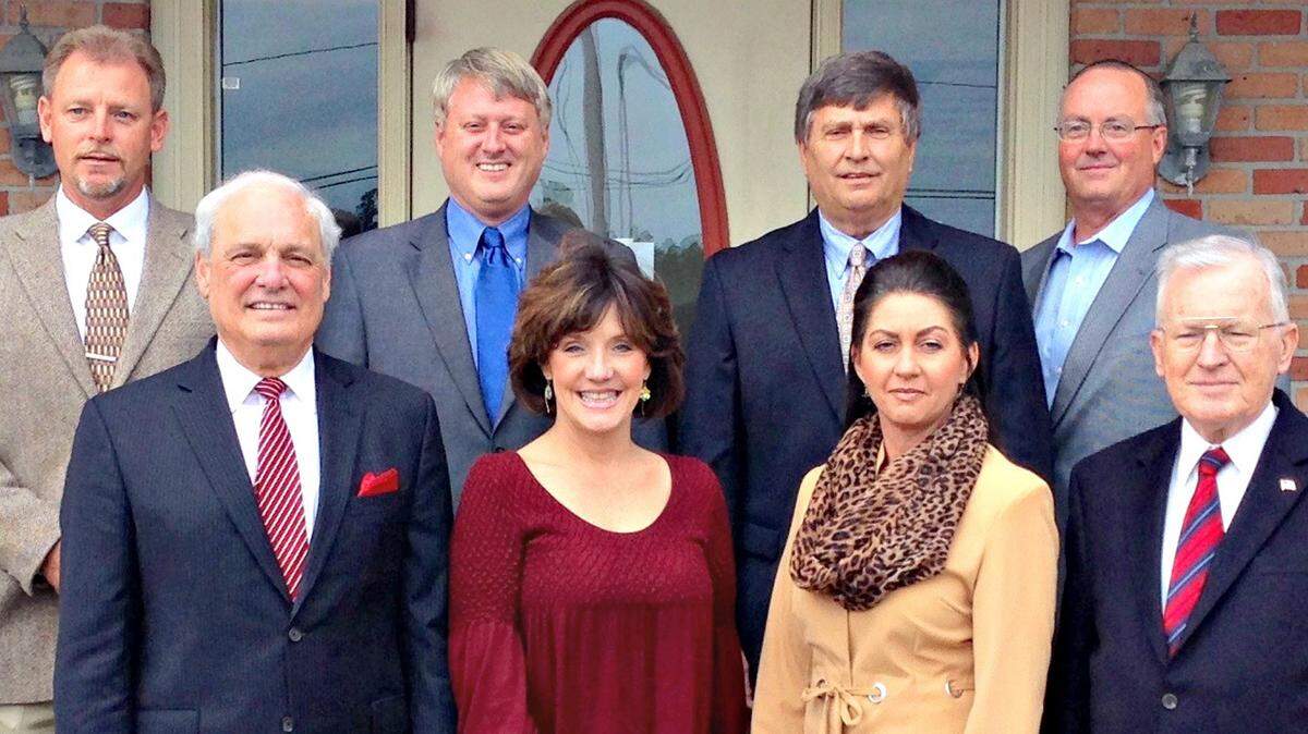 COURTESY HANCOCK PORT 
 Hancock County Port and Harbor Commission members are front row from left: president Robert Kane, secretary Sherri Bevis, Paula Jordan, treasurer Charles Gallagher. Back row are: David Malley, vice president Jon Ritten, Rocky Pullman and Daryl Cornell.
