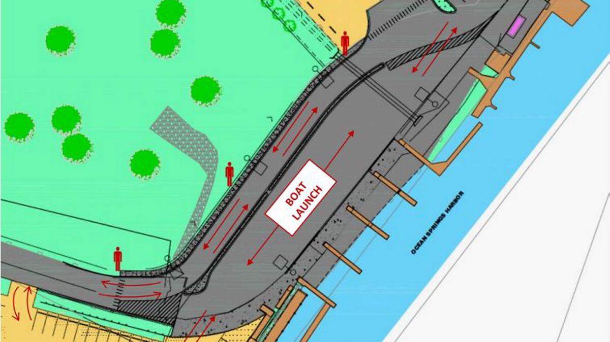 COURTESY CITY OF OCEAN SPRINGS 
 This rendering shows the new Ocean Springs Small Craft Harbor boat launch.