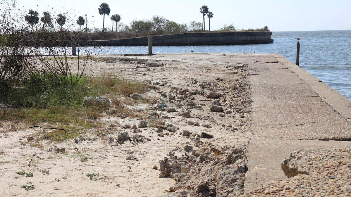 The Broadwater Marina juts out into the Mississippi Sound, south of U.S. 90 and the Broadwater casino site.