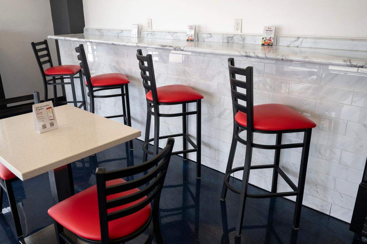 The dining area at Koibito Poke in Gulfport on Thursday, June 5, 2025.