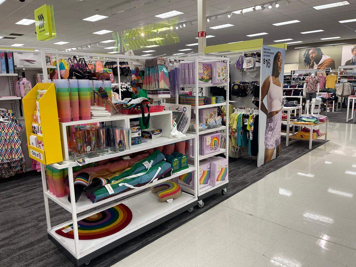 The 2023 Pride collection inside the Target store in D’Iberville, Mississippi.