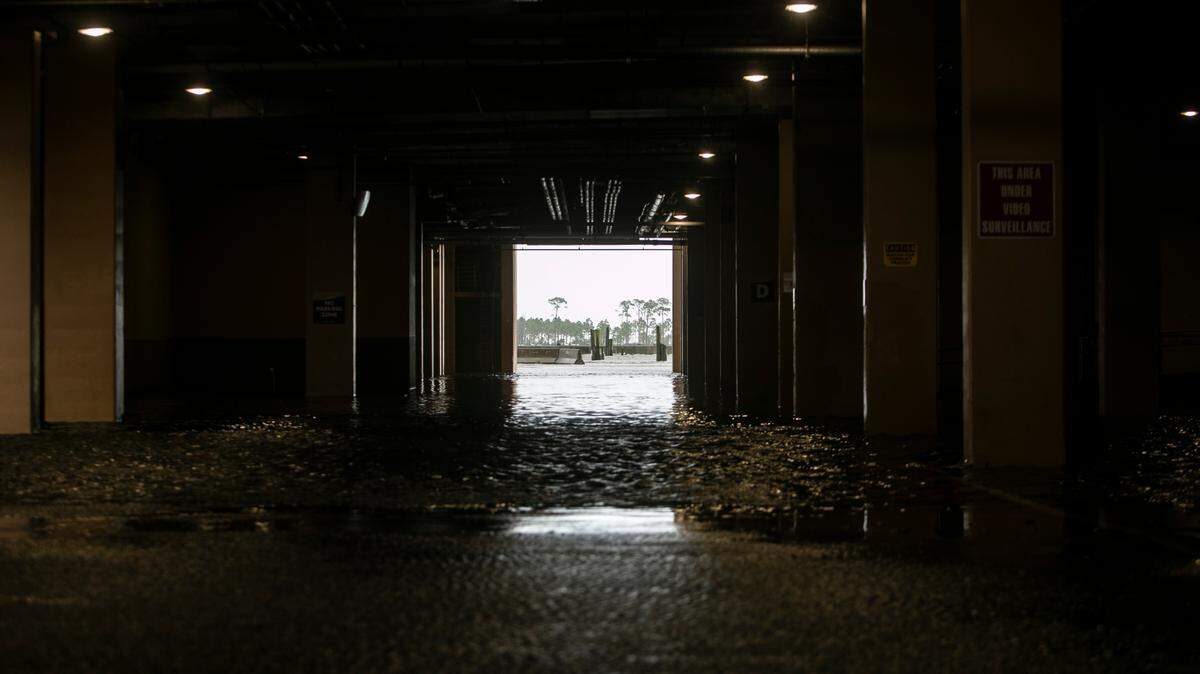 The first floor parking garage at Golden Nugget Casino in Biloxi was flooded with Hurricane Ida storm surge on Sunday, Aug. 29, 2021.