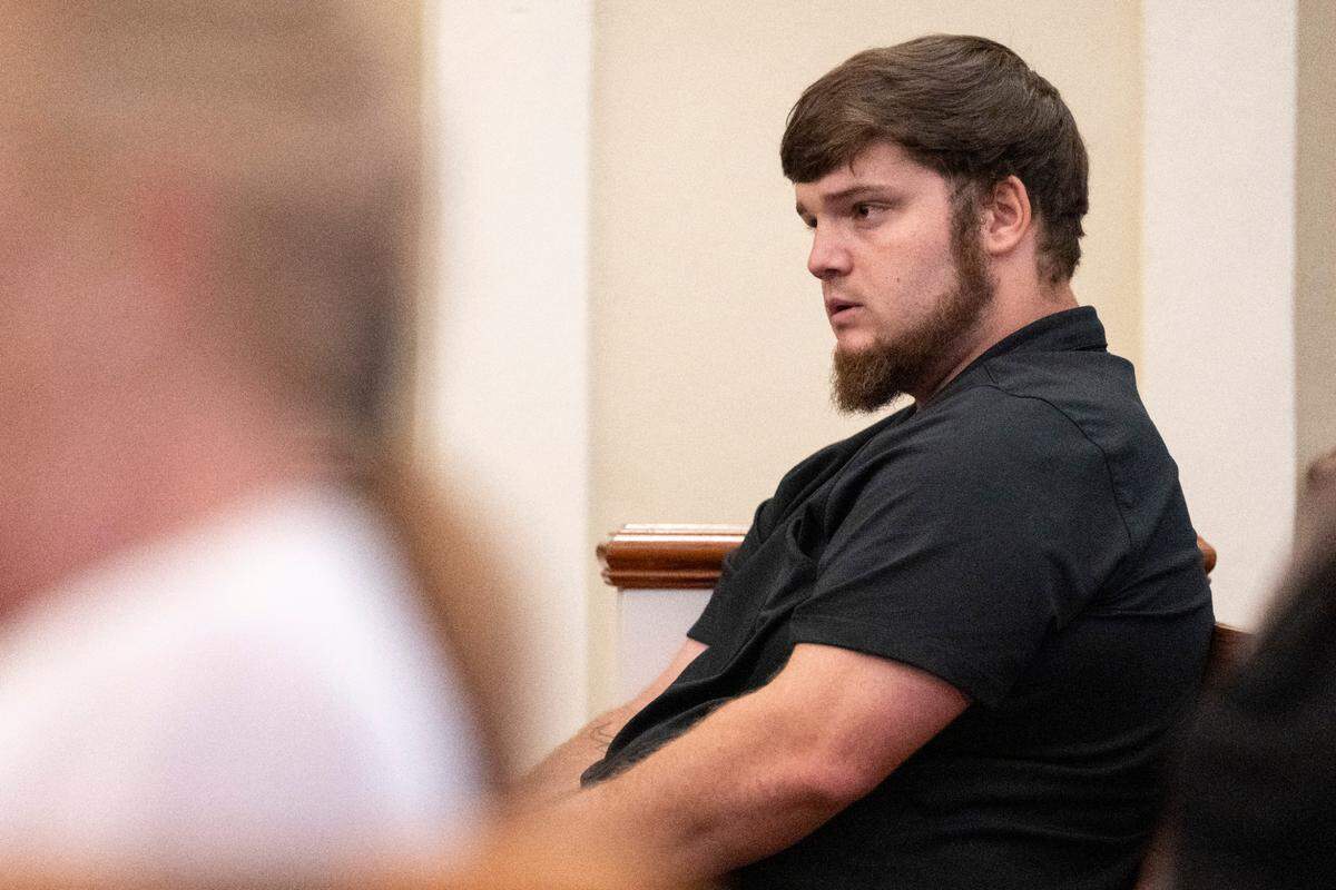 Jeremy Billings sits in the audience during Alan Moran’s revocation hearing at Hancock County Circuit Court in Bay St. Louis on Thursday, June 19, 2025. Billings’ attorney stated during the hearing that Billings, who was subpoenaed, would exercise his right to remain silent.