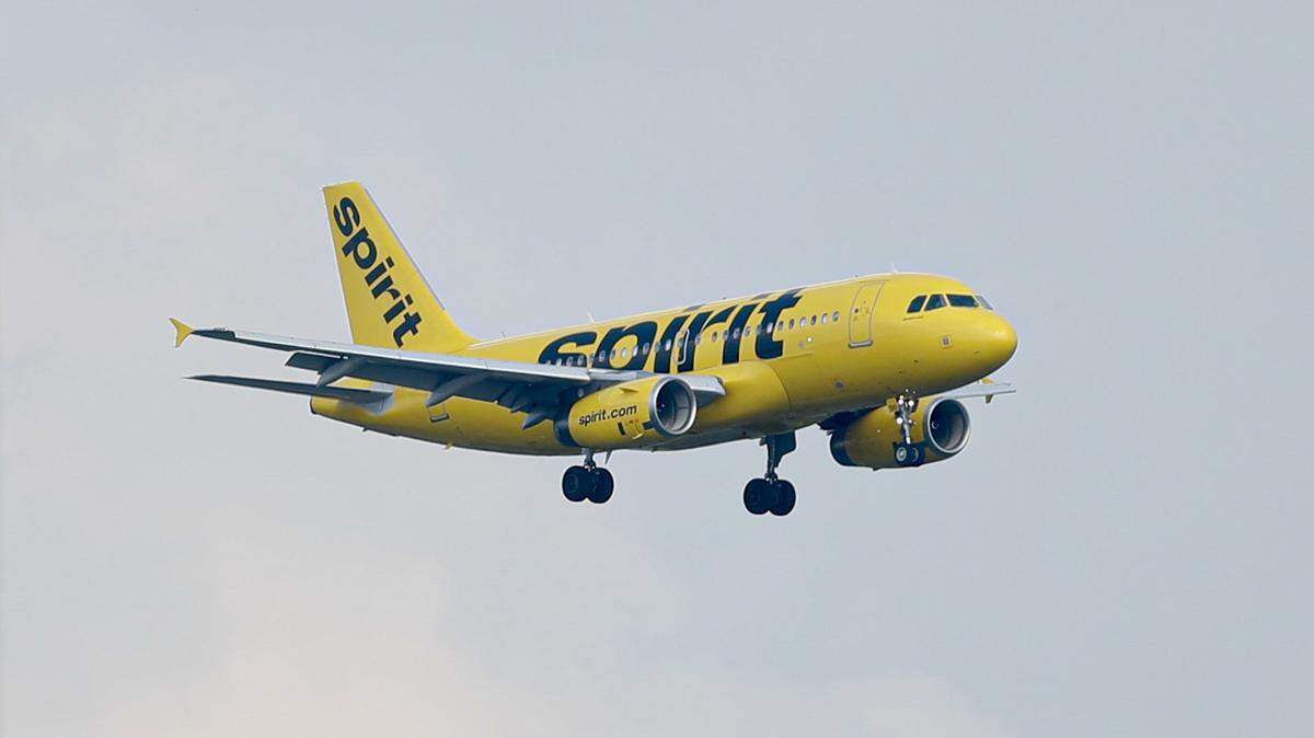 In this July 28, 2019, file photo, a Spirit Airlines jet comes in for a landing at the airport in Latrobe, Pa.