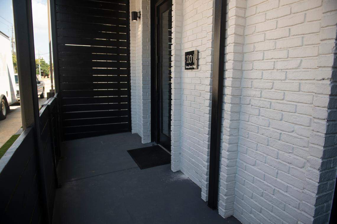 A patio space outside one of the rooms at The Bella, a boutique hotel in Biloxi, on Wednesday, Sept. 13, 2023.