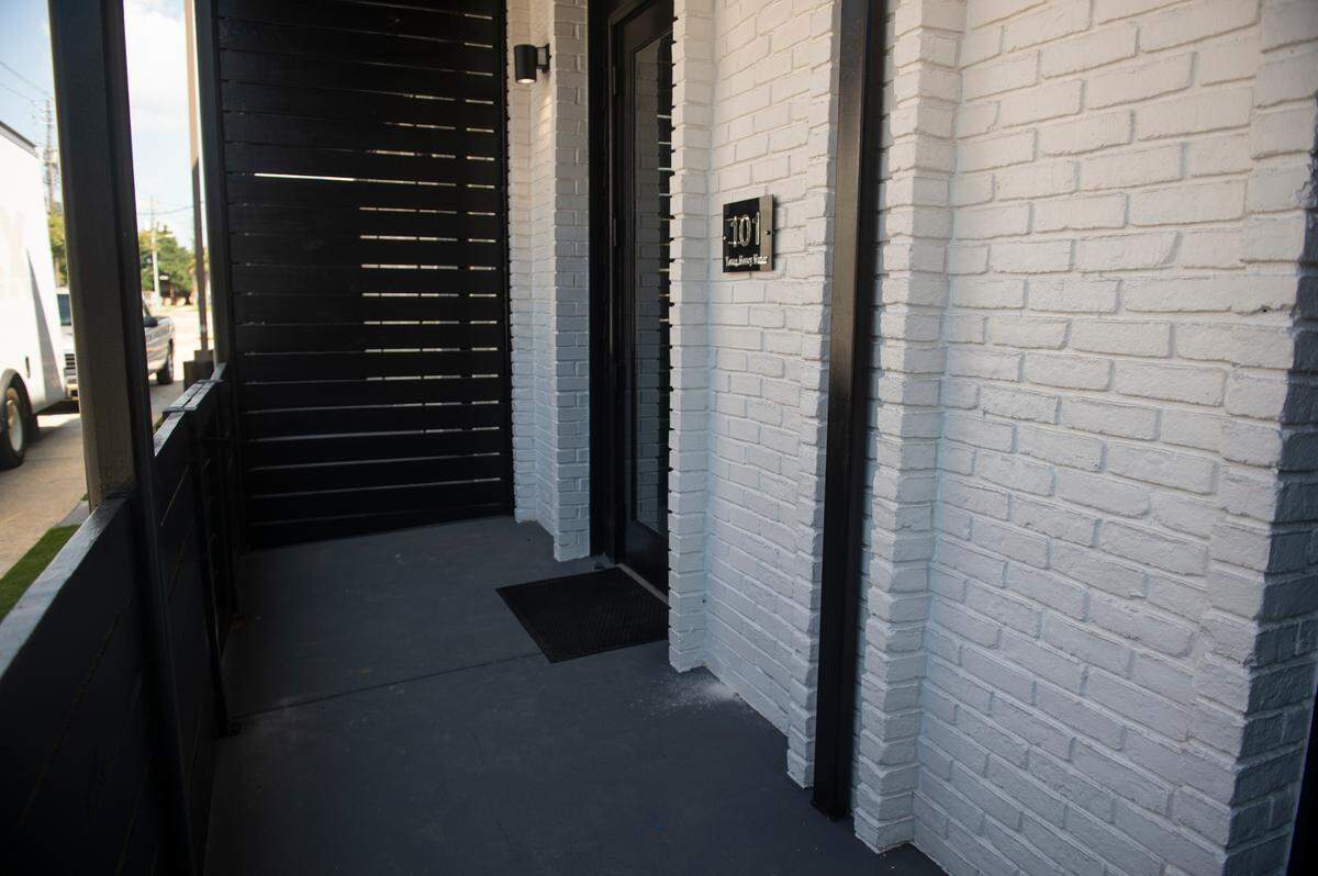 A patio space outside one of the rooms at The Bella, a boutique hotel in Biloxi, on Wednesday, Sept. 13, 2023.