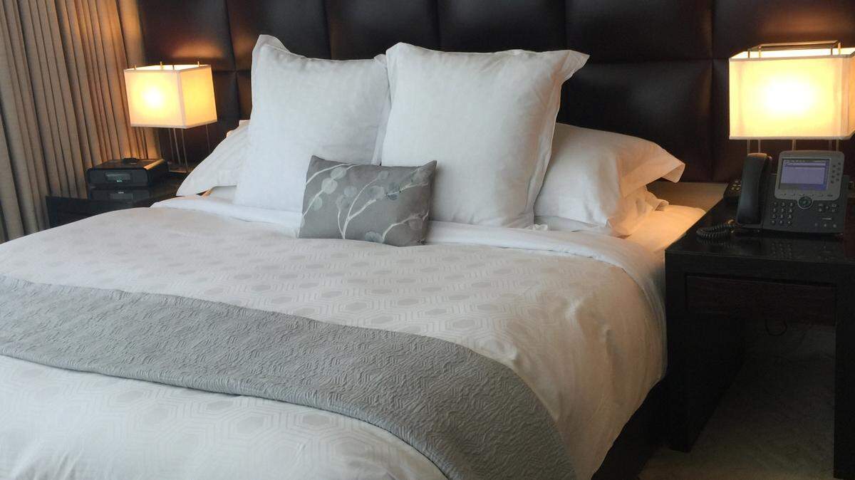 TNSThe luxurious master bedroom of a Manhattan pied-a-terre.