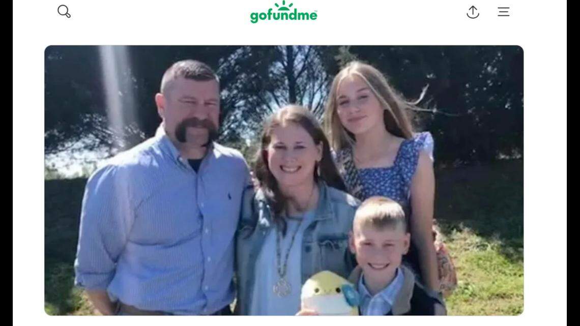 Jeremy Dalton (left) and his son, 11, were among five people injured in a crash with a dump truck in Hiawassee, Georgia, troopers say. Dalton’s father-in-law was killed.