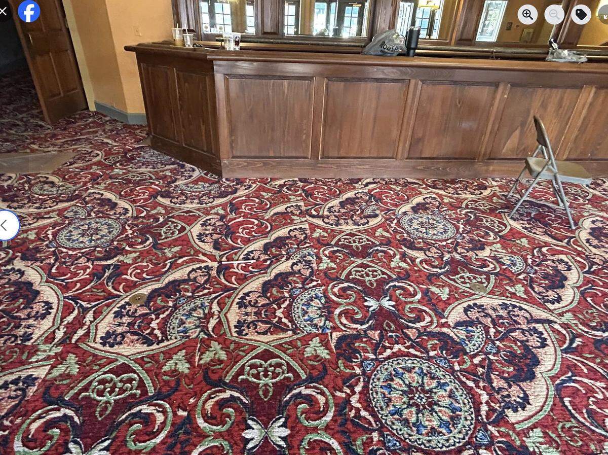 The city posted this photo and a couple of others on Facebook, proudly displaying the carpet installation at the historic Saenger Theatre downtown. Many commenters thought the carpet squares needed more uniformity.