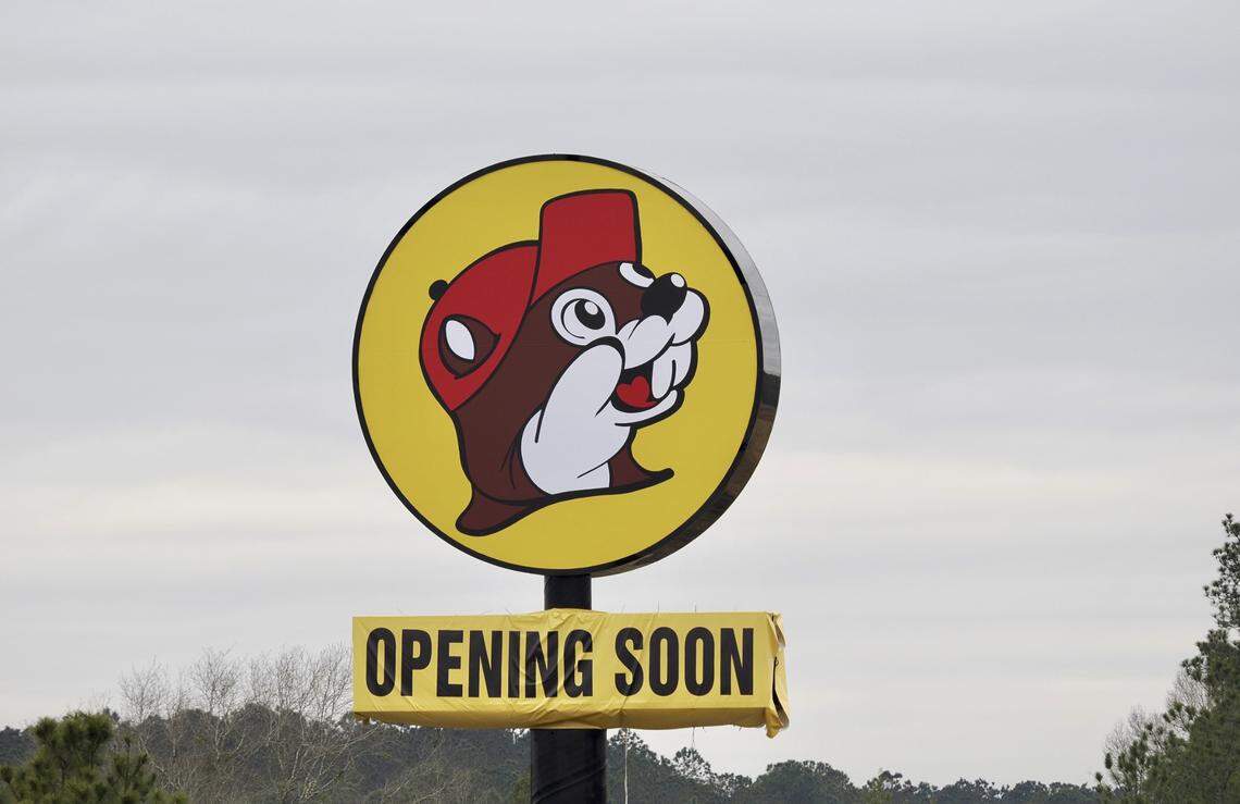 The sign is up along I-10 in Harrison County near the Buc-ee’s travel center. The “opening soon” portion of the sign is temporary and will convert to “now open” or something similar on June 9.