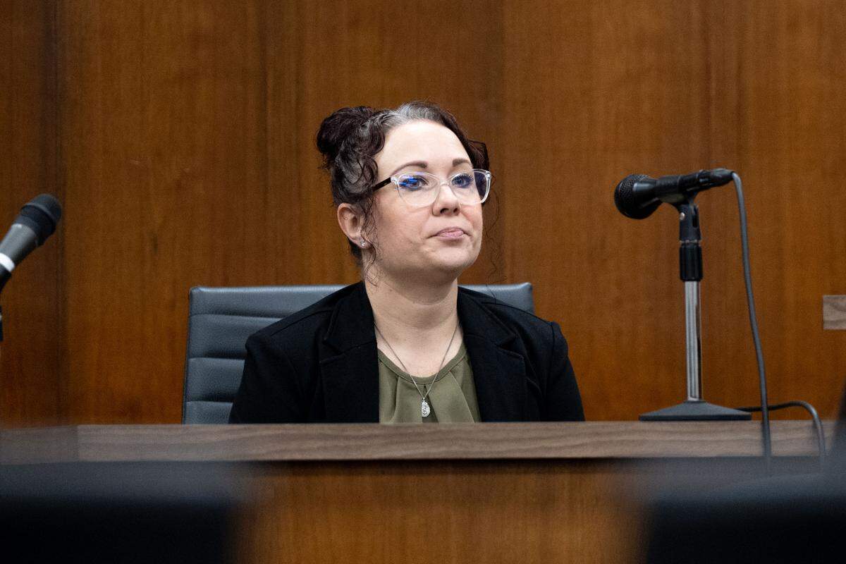 Priscilla Thompson, an investigator with the Harrison County Sheriff Office, testifies in Harrison County Circuit Court in Biloxi on Thursday.