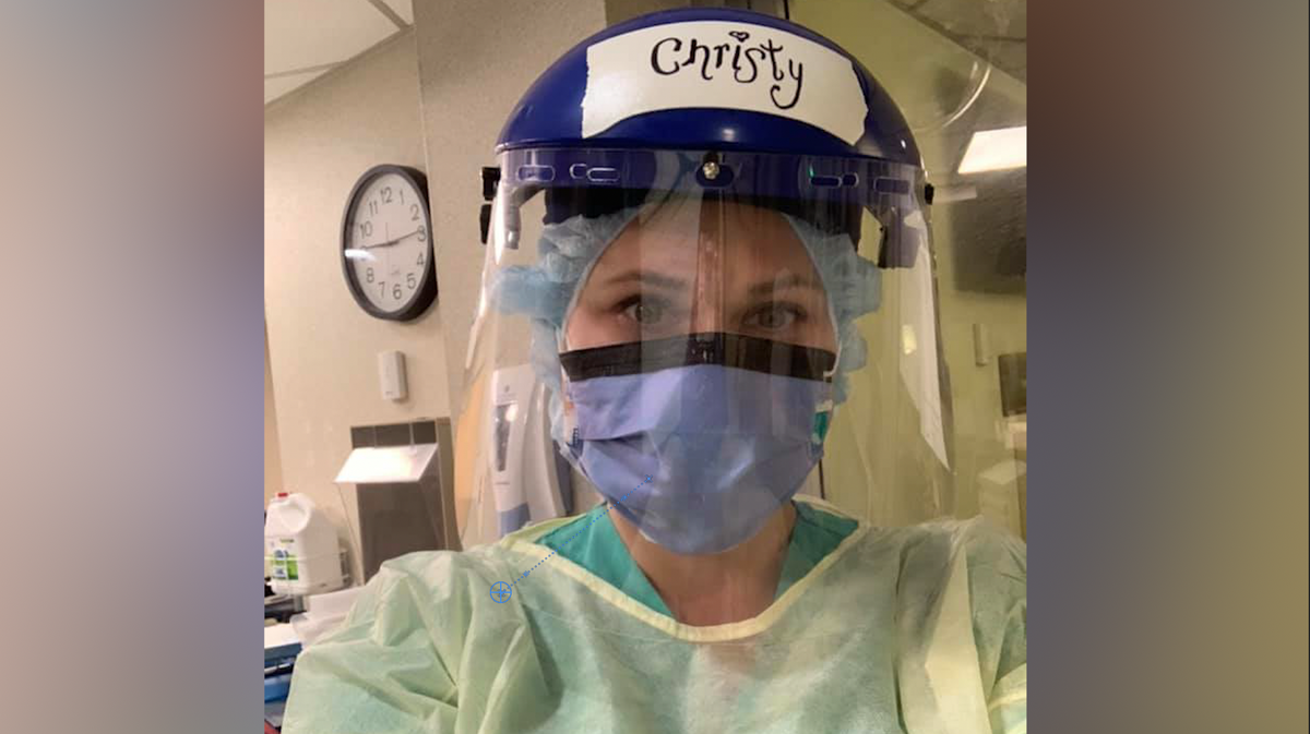 Singing River Hospital ICU nurse Christy Pierce takes a selfie in full PPE. She’s been a nurse at the Pascagoula hospital for 14 years.