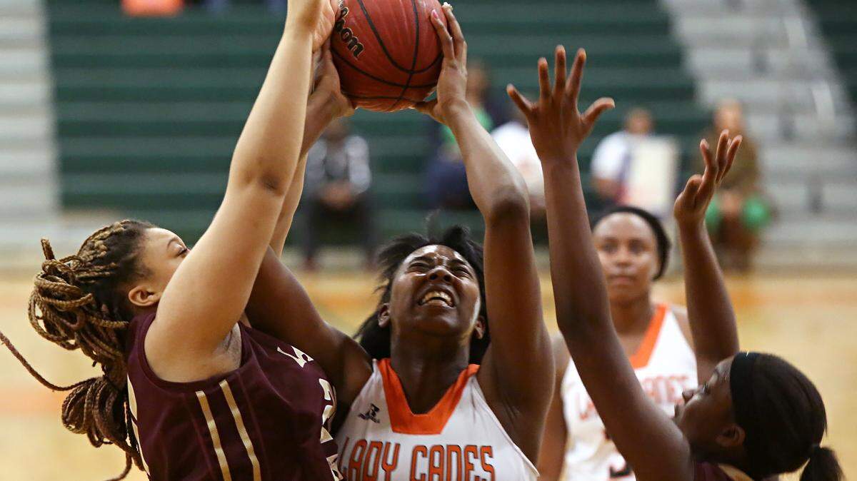AMANDA McCOY/SUN HERALD 
 Ameshya Williams is one of the more feared girls players on the Coast. As a junior, Williams averaged 26.7 points per game along with 15 rebounds and five blocks. She already has offers from Mississippi State, Southern Miss and LSU, among other schools.