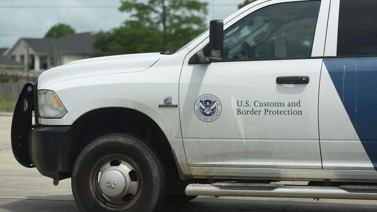 A U.S. Customs and Border Protection car is parked in Gulfport on Friday, May 2, 2025.