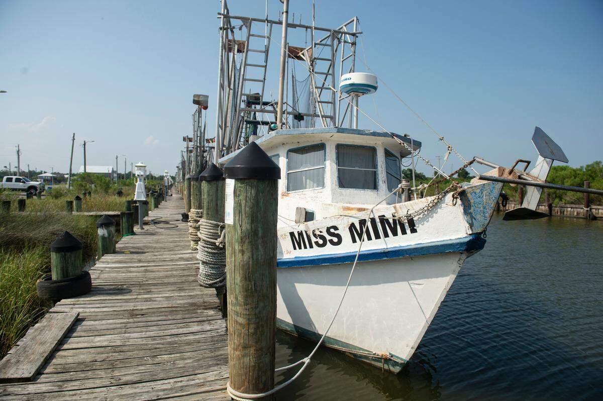 Sau Truong’s shrimping boat, Miss Mimi, at Bayou Caddy in Bay St. Louis on Thursday, June 29, 2023.
