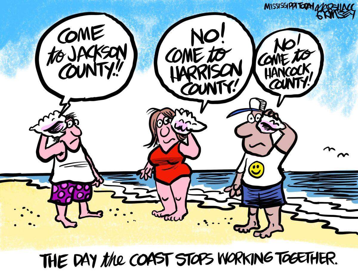 Cartoon about the turmoil at Coastal Mississippi