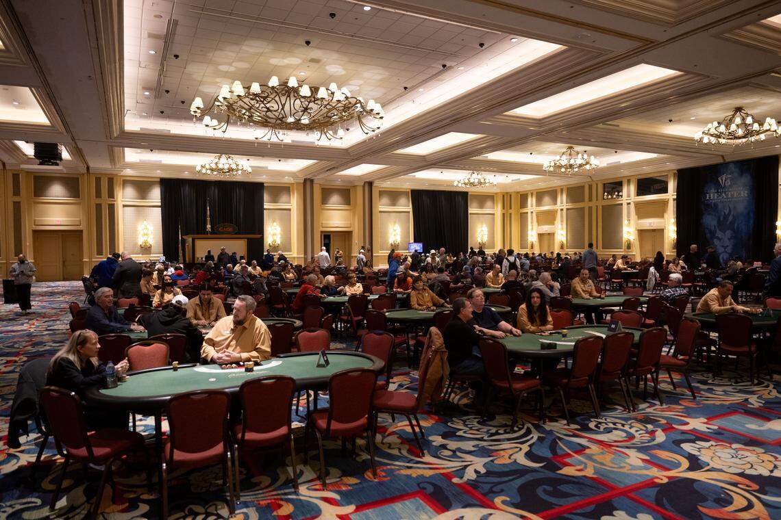 Players sit down to play poker at the Beau Rivage in Biloxi on Thursday, Jan. 15, 2026.
