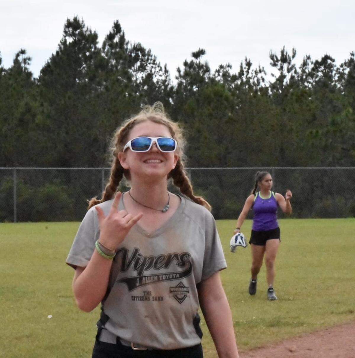Stephenie “Stevie” English loved to play softball in the Woolmarket Youth Sports League, where her team was The Vipers. She is pictured here at a 2023 game.