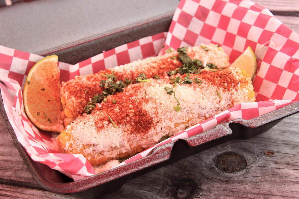 Street corn done right at The Scratch Kitchen food truck in Ocean Springs.