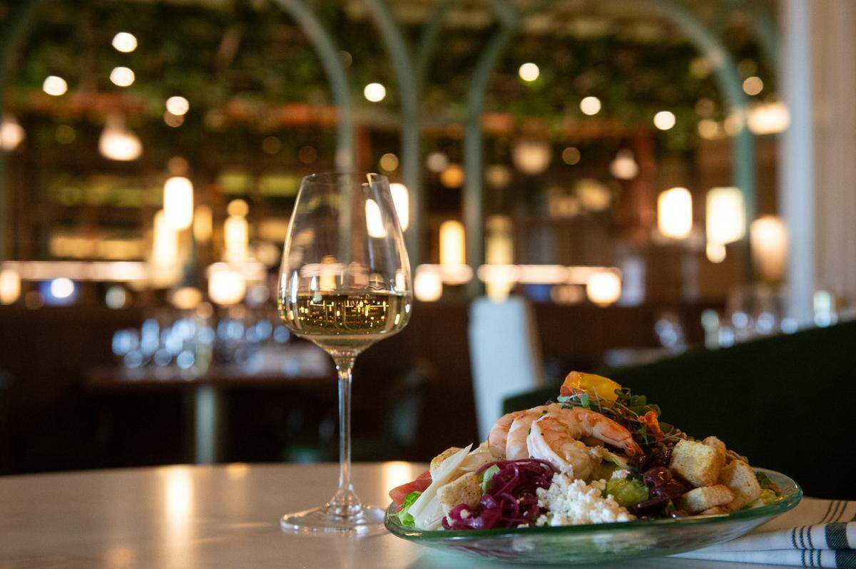 Coraline’s Salad and a glass of fine wine will tempt diners at the new Coraline’s seafood restaurant at the Beau Rivage Resort and Casino in Biloxi. The salad layers flavors of lettuce, Gulf shrimp, hearts of palm and other toppings. The restaurant specializes in oysters prepared several ways, hot and cold appetizers, seafood, steaks and extras, such as decadent desserts.