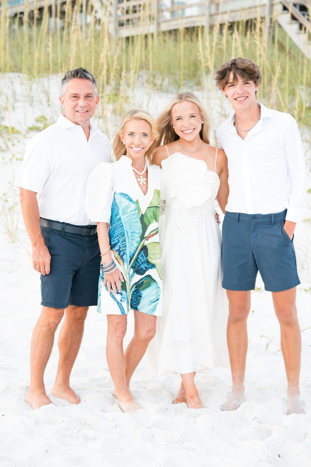 Pictured from left to right are Rich and Wendy Figer and two of their children, Gabrielle “Gabbie” and Luke Shaw. A professional photographer took the picture in July in Seaside, Florida.
