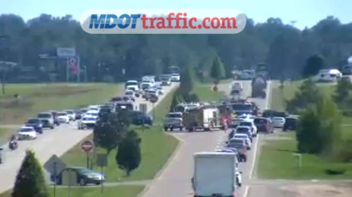This screenshot taken from MDOTtraffic.com shows a traffic accident at U.S. 49 and South Swan Road in Gulfport on Oct. 3, 2018.