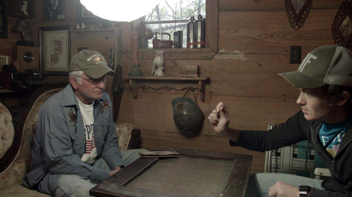 Frank Ladner directs Buddy Moody in a scene from 'Max Peril.'