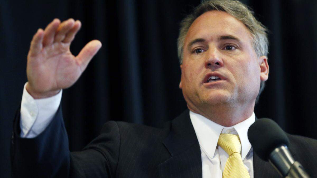 ROGELIO V. SOLIS/ASSOCIATED PRSES 
 Southern Miss football coach Jay Hopson speaks to fans, reporters and alumni after being introduced as the school's new football coach on campus Monday in Hattiesburg.