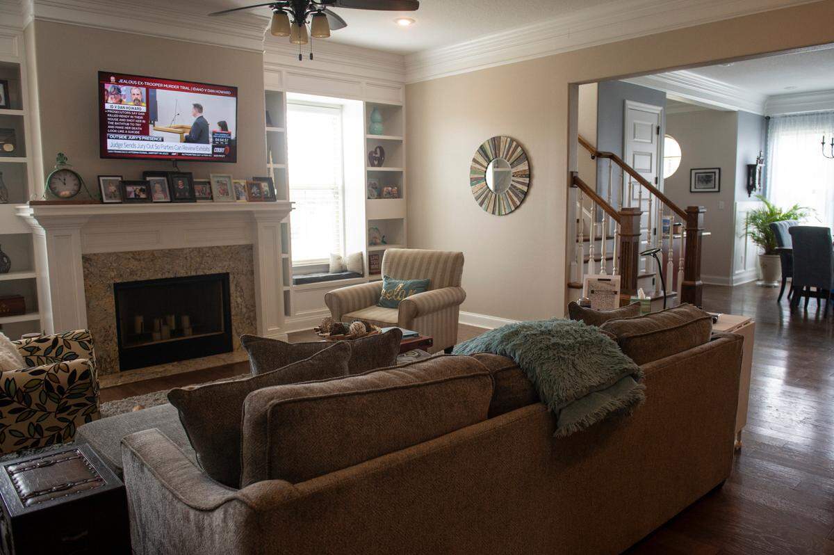 The living room in Teresa Teague’s home in Biloxi on Thursday, March 14, 2024. Teague won the house, which was build by Elliott Homes, in the 2015 Mississippi Gulf Coast St. Jude Dream Home Giveaway.