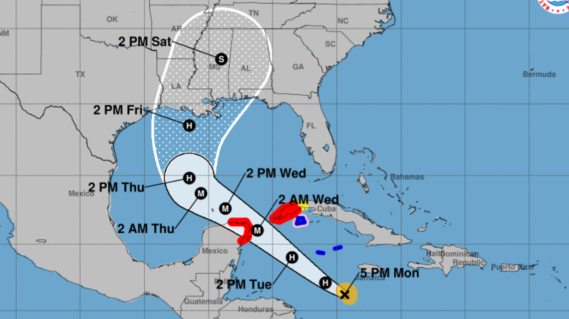 Tropical Storm Delta could threaten Gulf Coast as a Category 2 hurricane, NHC says