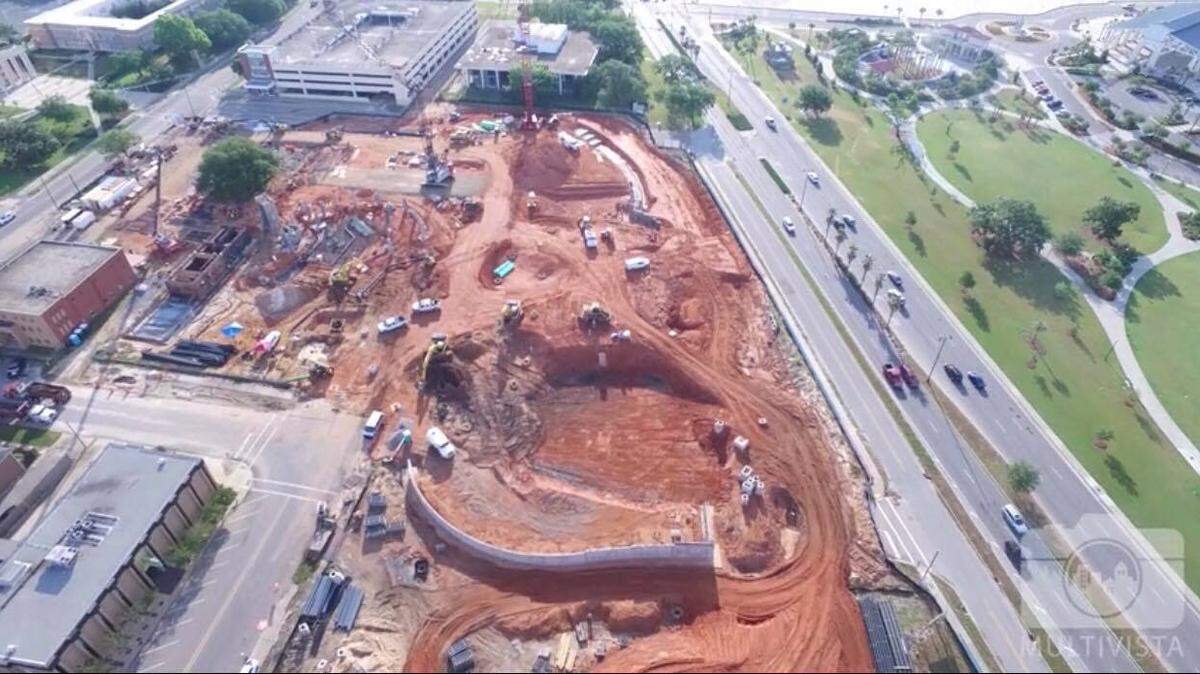 Drone footage shows progress at the Mississippi Aquarium construction site along U.S. 90 in Gulfport. Consulting engineers Terracon contracted with MultiVista to provide drone footage of the progress at the site.