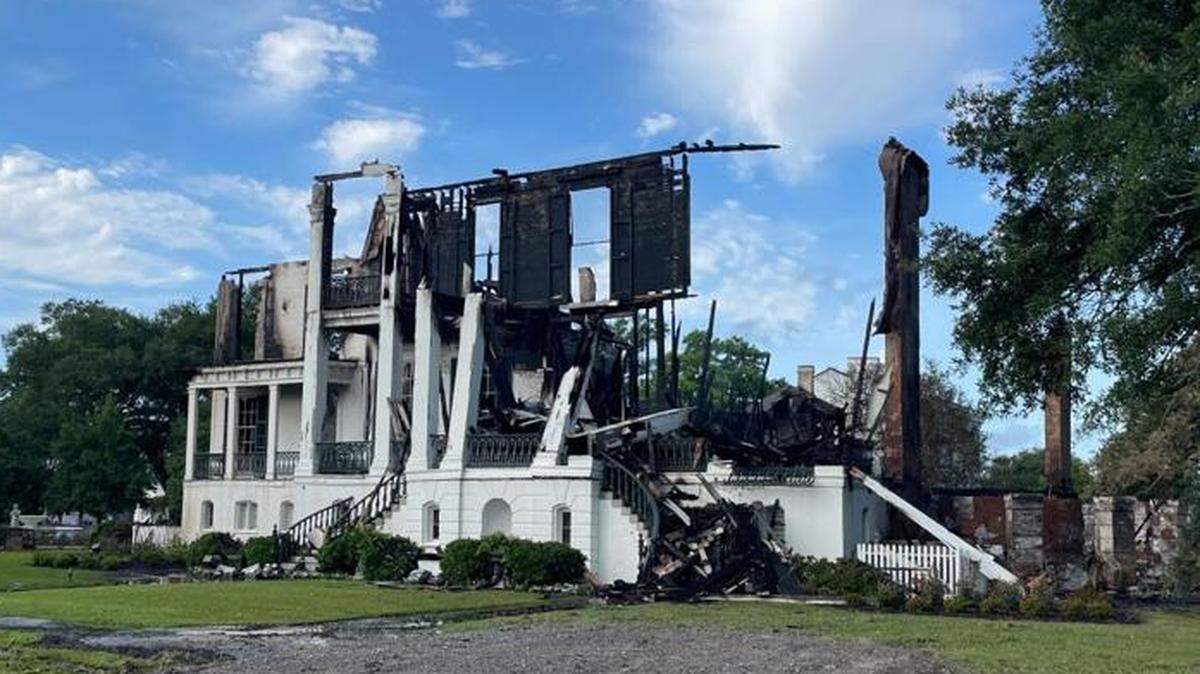 The Nottoway Plantation in White Castle, near Baton Rouge, was destroyed in a fire on Thursday, May 15, 2025.